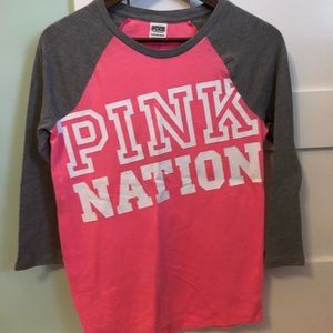 VS Pink baseball tee